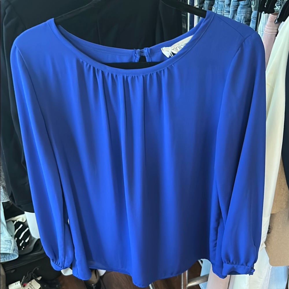 Veronica M Royal Blue Long Sleeve Top
